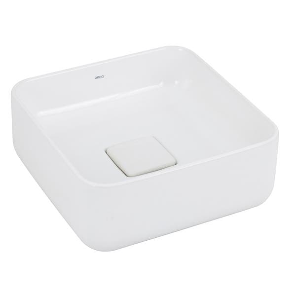Cuba para Banheiro de Apoio Louça Quadrada Branca 30x30cm Slim Deca