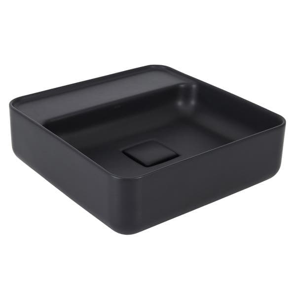 Cuba para Banheiro de Apoio Louça Quadrada Ébano Fosco 40x40cm com Mesa Slim Deca