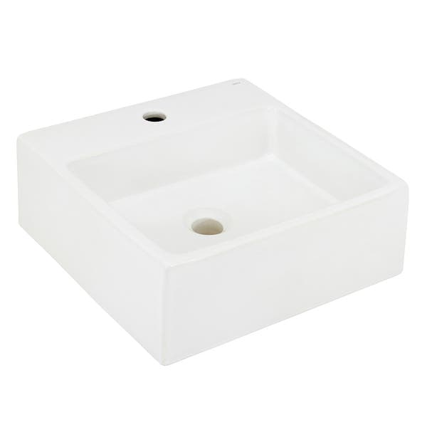 Cuba para Banheiro de Apoio Louça Quadrada Gelo 41,5x41,5cm com Mesa L 73 17 Deca