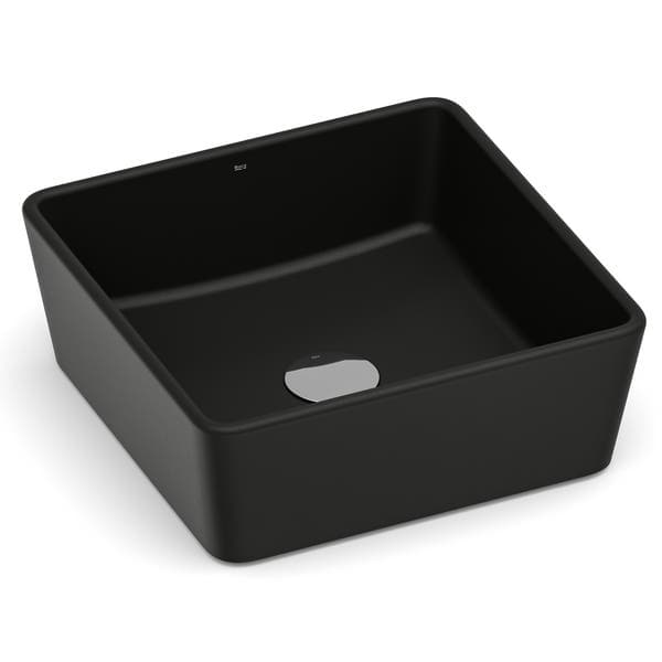 Cuba para Banheiro de Apoio Louça Quadrada Matte Black 35x35cm Optica Roca