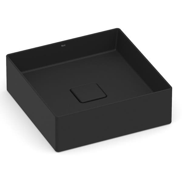 Cuba para Banheiro de Apoio Louça Quadrada Matte Black 35x35cm Terra Roca