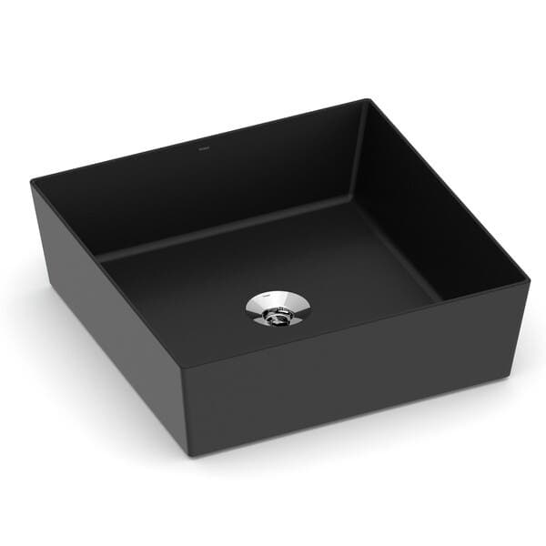 Cuba para Banheiro de Apoio Louça Quadrada Preta 38x38cm Platinum Incepa