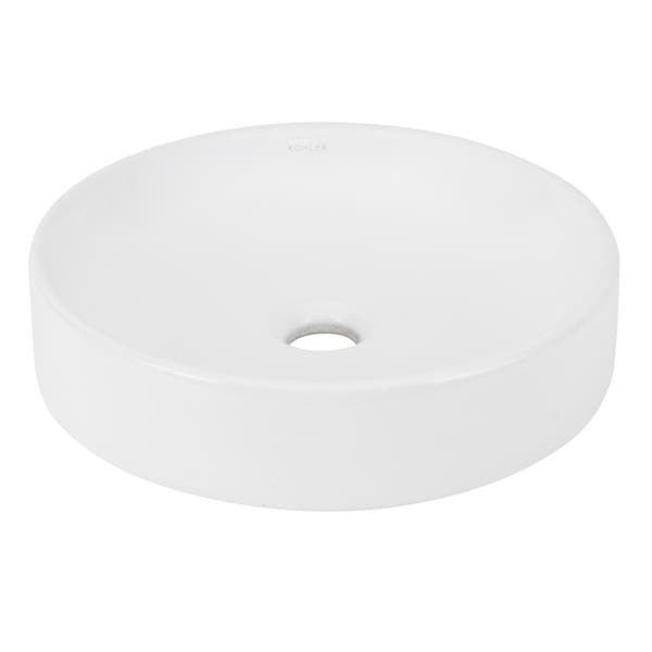Cuba para Banheiro de Apoio Louça Redonda Branca 36,2cm Flow Kohler