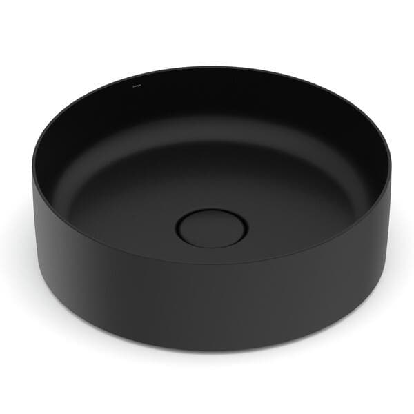 Cuba para Banheiro de Apoio Louça Redonda Preta Fosca 39cm Platinum Incepa