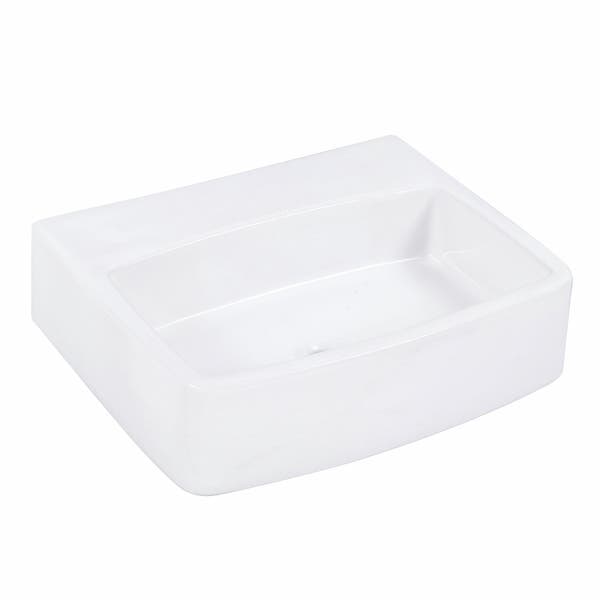 Cuba para Banheiro de Apoio Louça Retangular Branca 50x41cm com Mesa Vichy Sensea