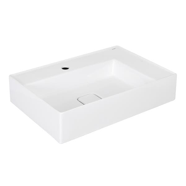 Cuba para Banheiro de Apoio Louça Retangular Branca 62x42,5cm com Mesa Platinum Incepa