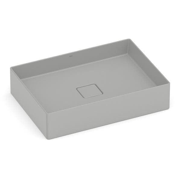Cuba para Banheiro de Apoio Louça Retangular Stone 51x36cm Terra Roca