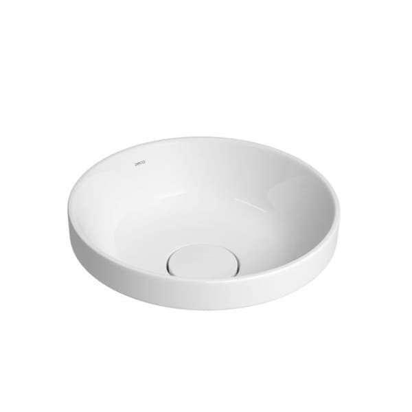Cuba para Banheiro de Sobrepor Louça Redonda Branca Fosca 30cm Slim Deca