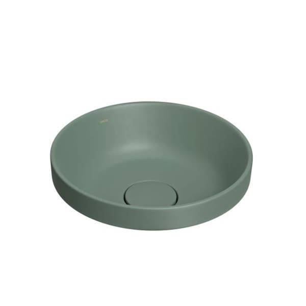 Cuba para Banheiro de Sobrepor Louça Redonda Verde Fosca 30cm Slim Deca