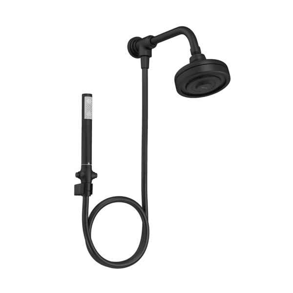 Ducha com Chuveirinho Redonda Parede Preto Fosco Acqua Plus Deca