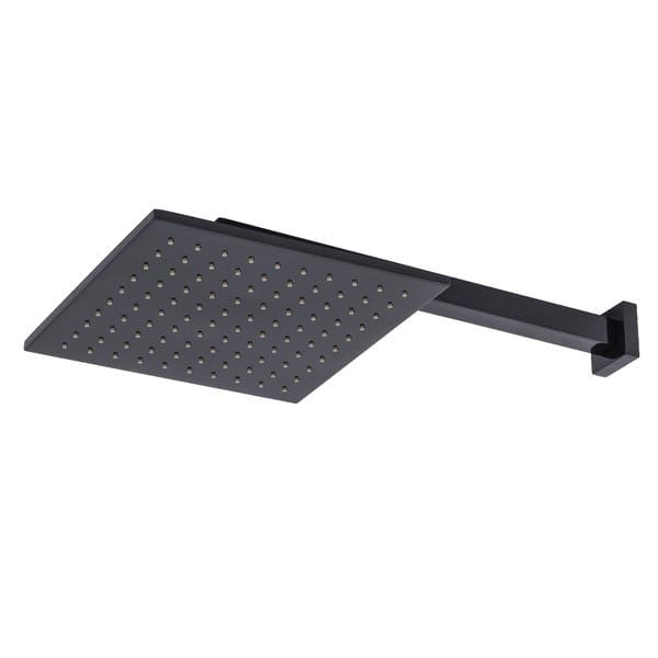 Ducha Quadrada Articulada Parede Preta Brilhante Platina Fani