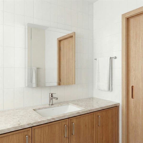 Espelheira para Banheiro 1 Porta 40x49x9cm Prata H Chebli