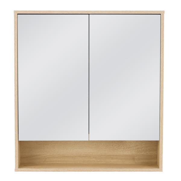 Espelheira para Banheiro 2 Portas 78x72x13cm Berlin Bege Darabas Agardi