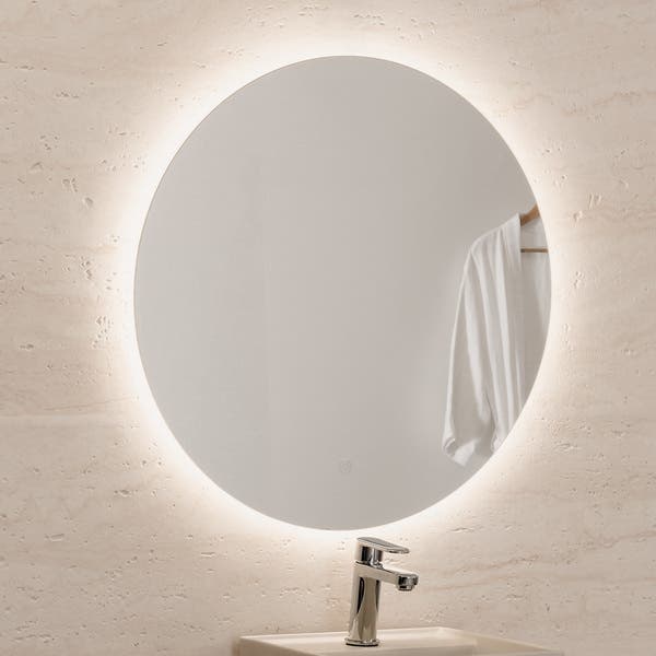 Espelho para Banheiro Redondo com LED a Pilha 60cm Gavix