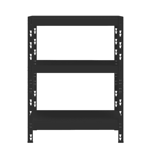 Estante de Aço e Madeira com 3 Prateleiras Preta Stronger 98x68x30,5cm 180kg Multivisão