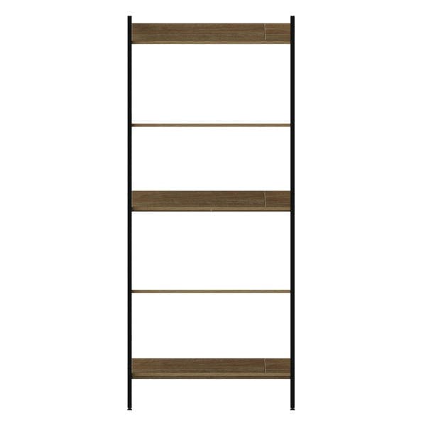 Estante de Aço e Madeira MDP com 5 Prateleiras Freijó e Preto Industrial 189.5x74x37cm 40kg Multivisão
