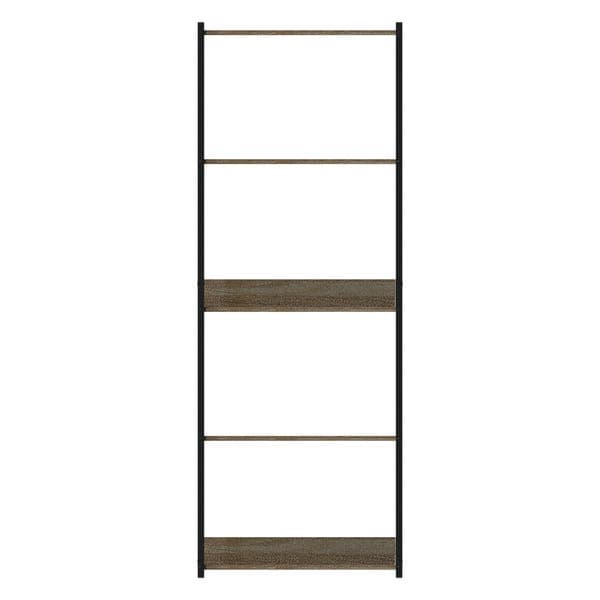 Estante de Aço e Madeira MDP com 5 Prateleiras Preto e Freijó 170,5x62,8x39,5cm 40kg Industrial Multivisão