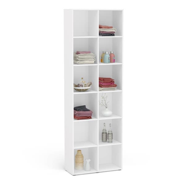 Estante de Madeira 221,4x74x31cm Branco Caracol Politorno