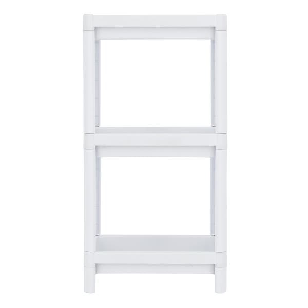 Estante de Plástico Polipropileno com 3 Prateleiras Branca Geo 76,5x36x23cm 15kg Grifit