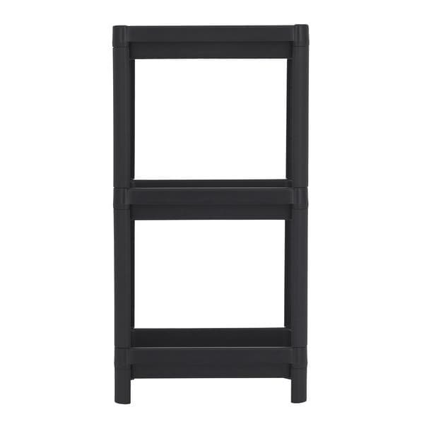 Estante de Plástico Polipropileno com 3 Prateleiras Preta Geo 76,5x36x23cm 15kg Grifit