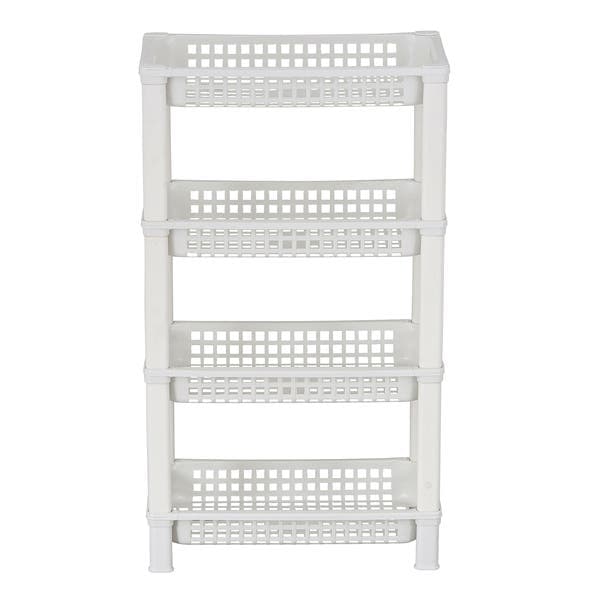 Estante de Plástico Polipropileno com 4 Prateleiras Branca 71,9x39,4x19,7cm 6kg São Bernardo