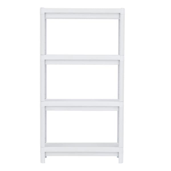 Estante de Plástico Polipropileno com 4 Prateleiras Branca Geo 112,5x54x18cm 20kg Grifit