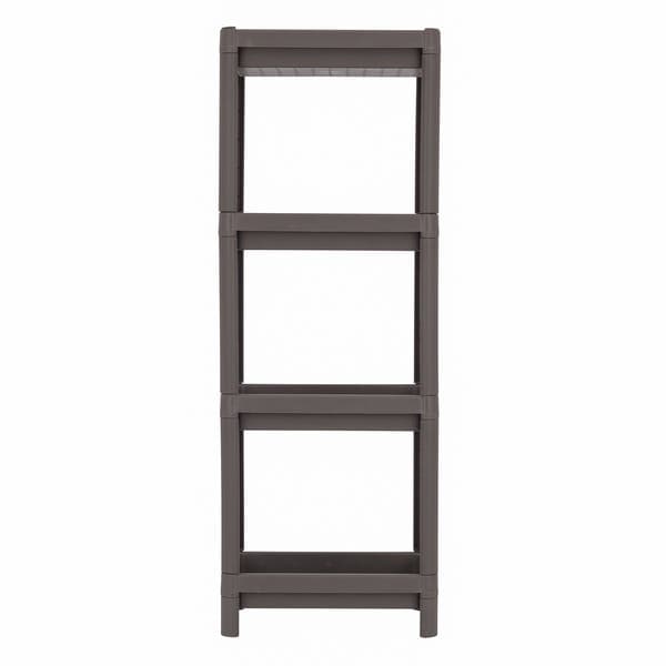 Estante de Plástico Polipropileno com 4 Prateleiras Cinza Geo 112,5x36x23cm 20kg Grifit