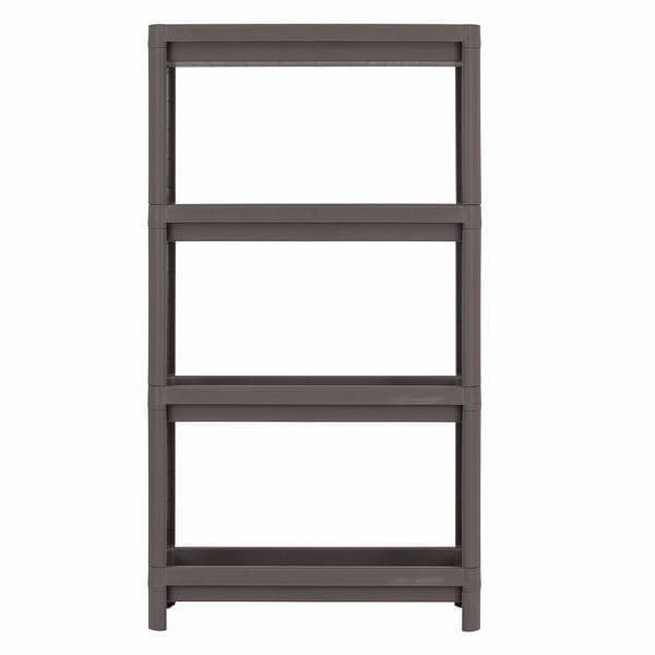 Estante de Plástico Polipropileno com 4 Prateleiras Cinza Geo 112,5x54x18cm 20kg Grifit