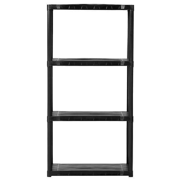 Estante de Plástico Polipropileno com 4 Prateleiras Preta 137,3x70,8x38cm 40kg São Bernardo
