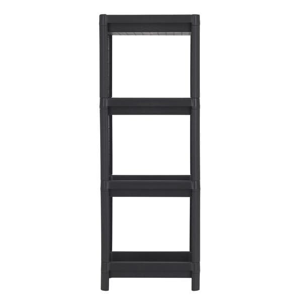 Estante de Plástico Polipropileno com 4 Prateleiras Preta Geo 112,5x36x23cm 20kg Grifit