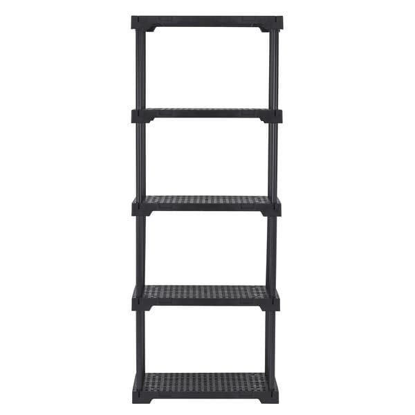 Estante de Plástico Polipropileno com 5 Prateleiras Preta Poly 167x70x35cm 125kg Grifit