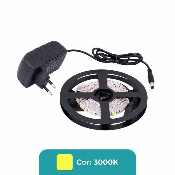 Fita de Led Luz Amarela IP20 14,4W 12V Gaya 2,5m