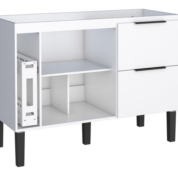 Gabinete de Cozinha MDP Branco sem Tampo com 2 Portas 2 Gavetas Cisne Cozimax