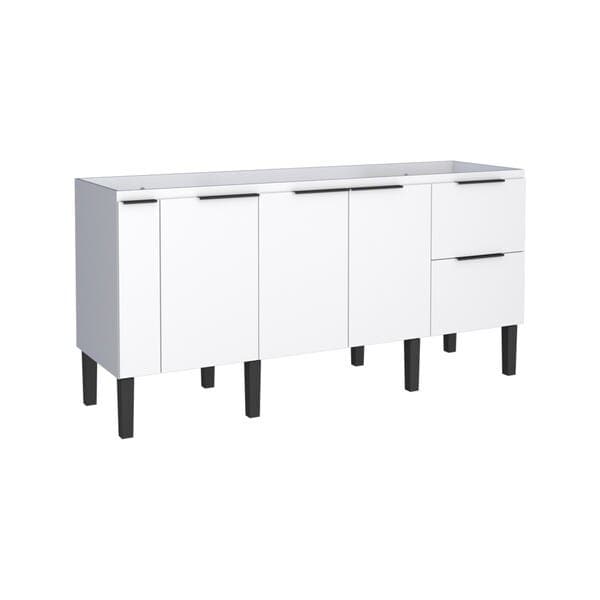 Gabinete de Cozinha MDP Branco sem Tampo com 3 Portas 3 Gavetas Cisne Cozimax