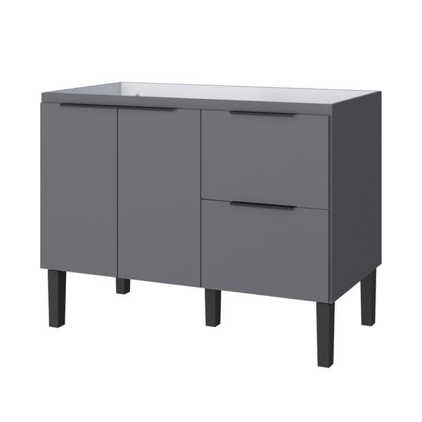 Gabinete de Cozinha MDP Cinza sem Tampo com 2 Portas 2 Gavetas Cisne Cozimax