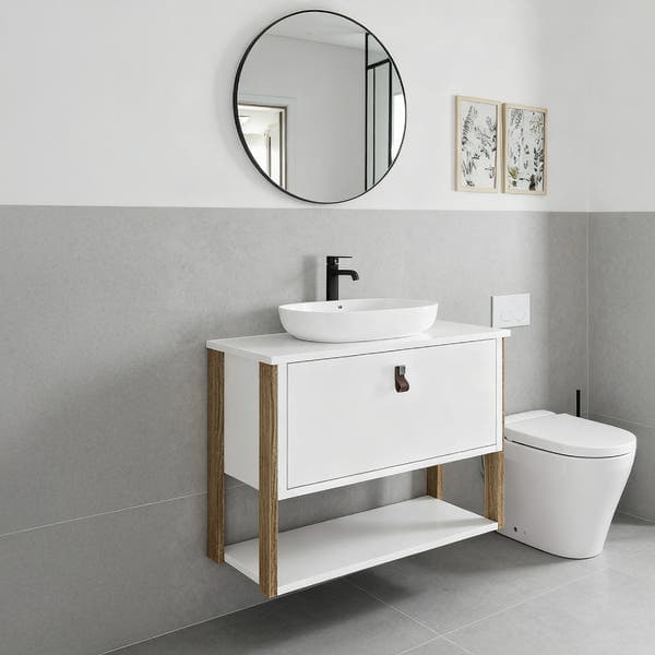 Gabinete para Banheiro 60cm Madeira MDP Branco Clau Darabas Agardi