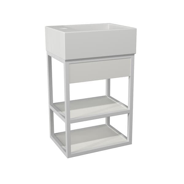 Gabinete para Banheiro com Cuba 40cm Branco Steel Wood Venturi