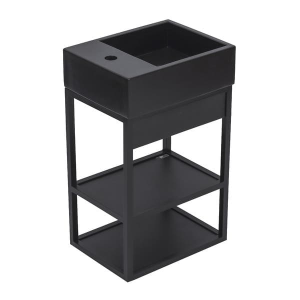 Gabinete para Banheiro com Cuba 40cm Preto Steel Venturi