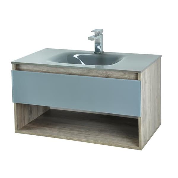 Gabinete para Banheiro Morrice 80 44,5x80x44cm Cinza Claro e Cinza Bergan