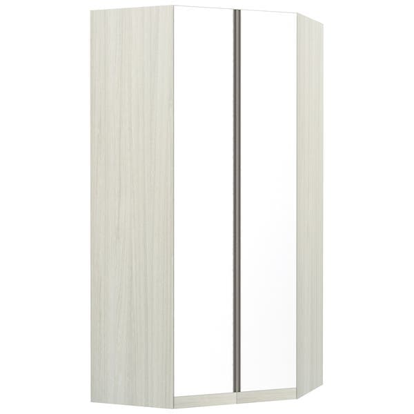 Guarda-Roupa de Canto Diagonal Modulado Legno 2 Portas de Abrir Branco 3 Gavetas MDP 236x111,8x111,8cm Prime Luciane
