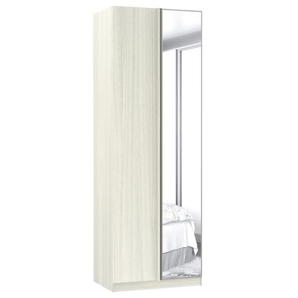 Guarda-Roupa de Canto Reto Modulado Legno Crema 1 Porta de Abrir com Espelho MDP 236x80,4x56cm Prime Luciane
