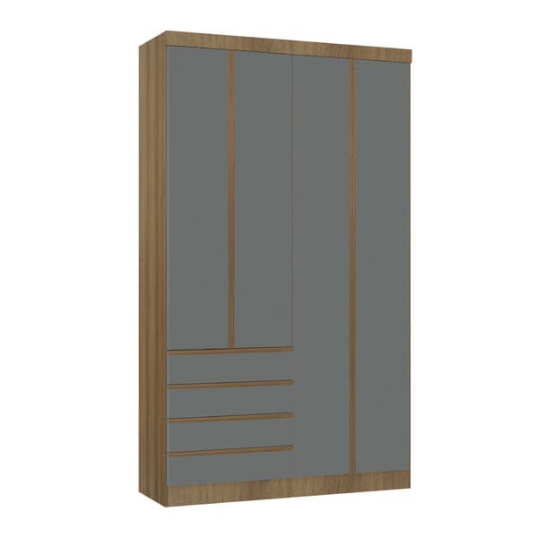 Guarda-Roupa Modulado 4 Portas MDP Avelã 134,5x230x46,5 Milano Luciane