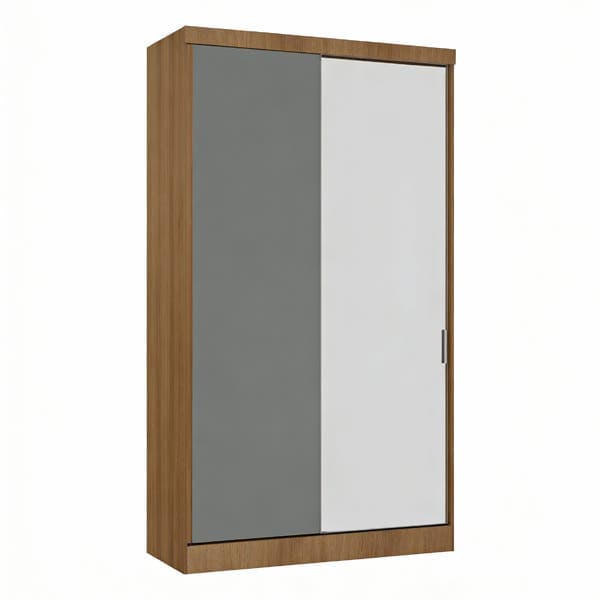 Guarda-Roupa Modulado Com Espelho 2 Portas de Correr 3 Gavetas MDP Avelã 134,5x230x54 Milano Luciane