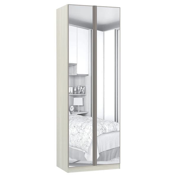 Guarda-Roupa Modulado Legno Crema 2 Portas de Abrir com Espelho 2 Cabideiros MDP 236x80,4x56cm Prime Luciane