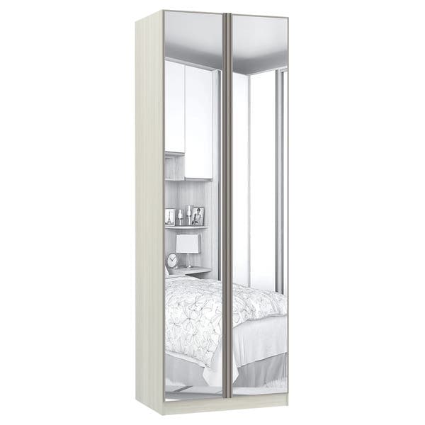 Guarda-Roupa Modulado Legno Crema 2 Portas de Abrir com Espelho 3 Gavetas MDP 236x80,4x56cm Prime Luciane