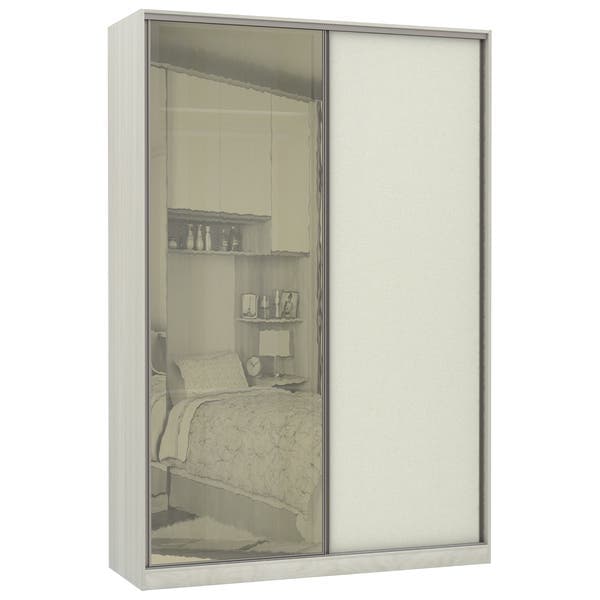 Guarda-Roupa Solteiro Modulado Legno 2 Portas de Correr Kashmir e Reflecta Bronze MDP 236x159,2x54,5cm Prime Luciane