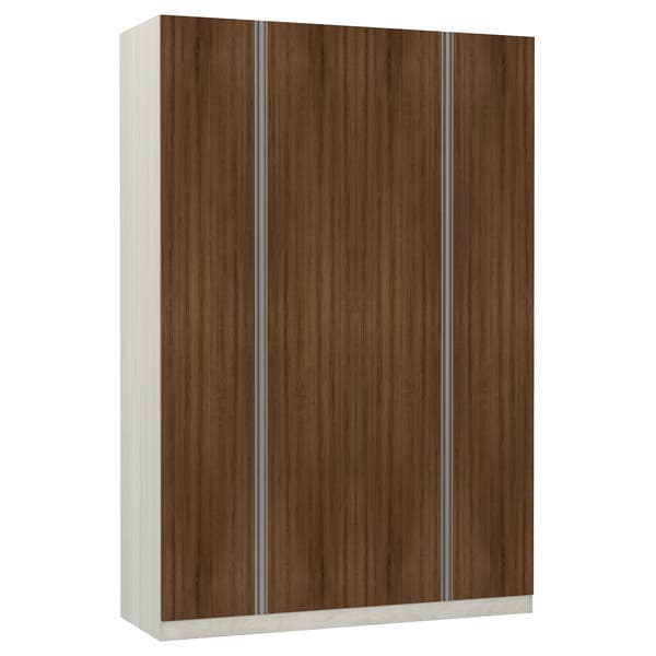 Guarda-Roupa Solteiro Modulado Legno 4 Portas de Abrir Nogueira 3 Gavetas MDP 236x159,2x56cm Prime Luciane