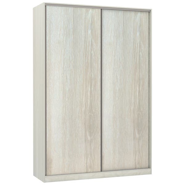 Guarda-Roupa Solteiro Modulado Legno Crema 2 Portas de Correr 3 Gavetas MDP 236x159,2x54,5cm Prime Luciane