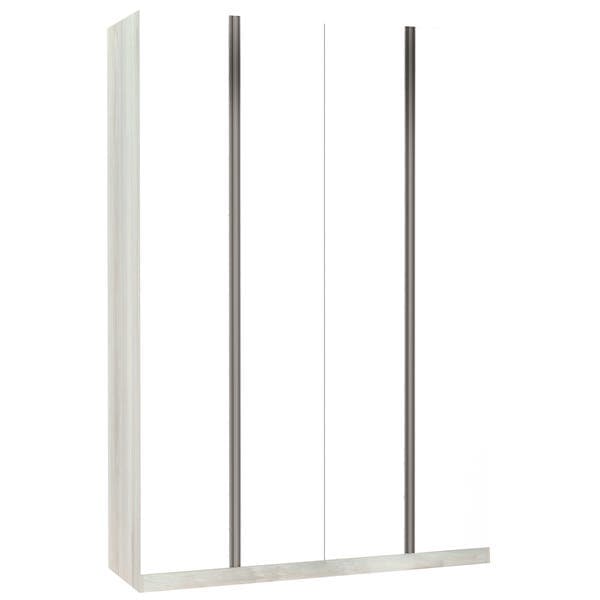 Guarda-Roupa Solteiro Modulado Legno Crema 4 Portas de Abrir Branco 3 Gavetas MDP 236x159,2x56cm Prime Luciane