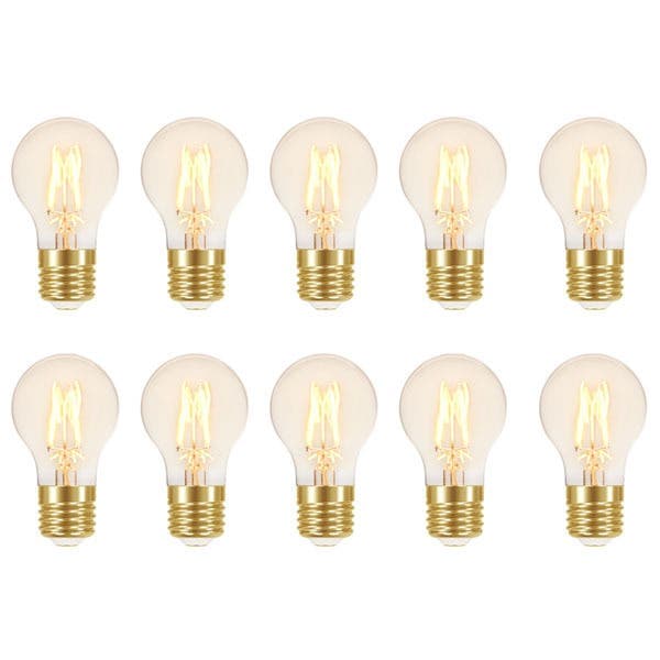 Kit com 10 Lâmpadas LED de Filamento Bulbo Luz Âmbar 4W Taschibra 127V (110V)